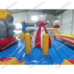 Надувной батут с крышей "Злой страшный серый волк"