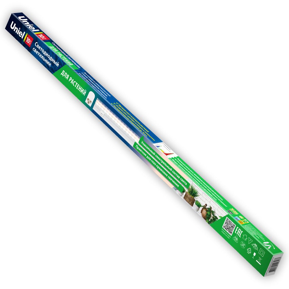 ULI-P10-10W-SPFR IP40 WHITE Светильник для растений светодиодный линейный. 560мм. выкл. на корпусе. Спектр для фотосинтеза. TM Uniel