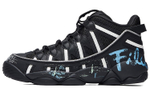 FILA FUSION Fila tide brand Spaghetti fabric synthetic leather shock absorption, non-slip, wear-resistant, lightweight low-cut retro basketball shoes men's black