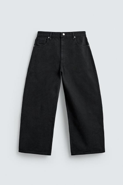 ZARA ДЖИНСЫ WIDE FIT, ЧЕРНЫЙ