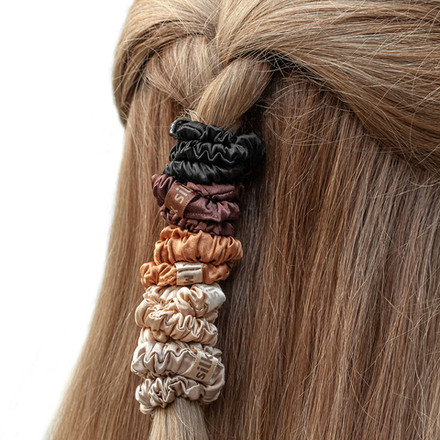 Набор резинок для волос 5 штук Fiore Luna 100% шелк SS1005.2 BR