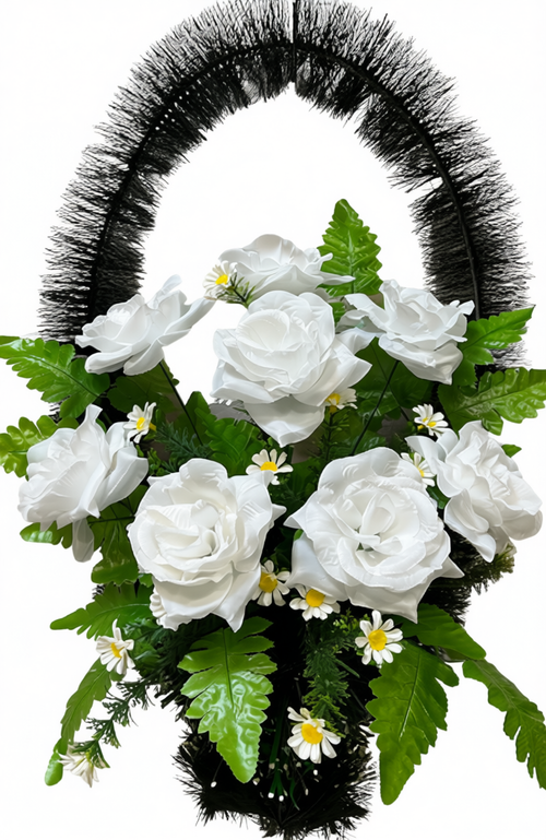 Траурная корзина из искусственных цветов «Малая №05»