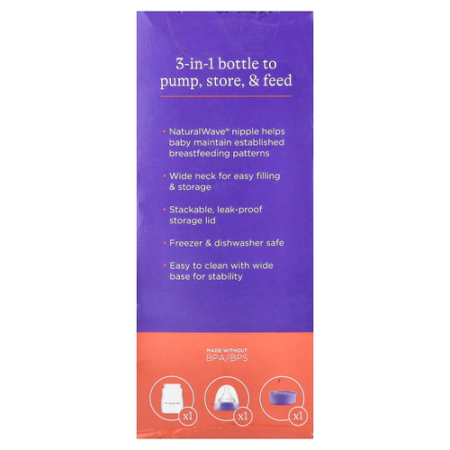 Lansinoh, бутылочки для кормления и хранения, от 1 месяца, медленный поток, 3 шт.