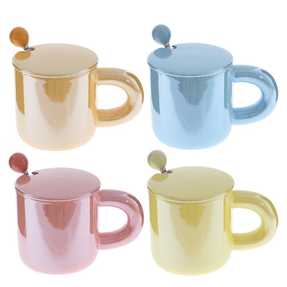 GAEM Кружка с крышкой и ложкой, 300 мл, L14 W9 H11 см, 4в.