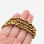 Гематин (гематит), оттенок "Яркое золото", бочонок 3*4мм