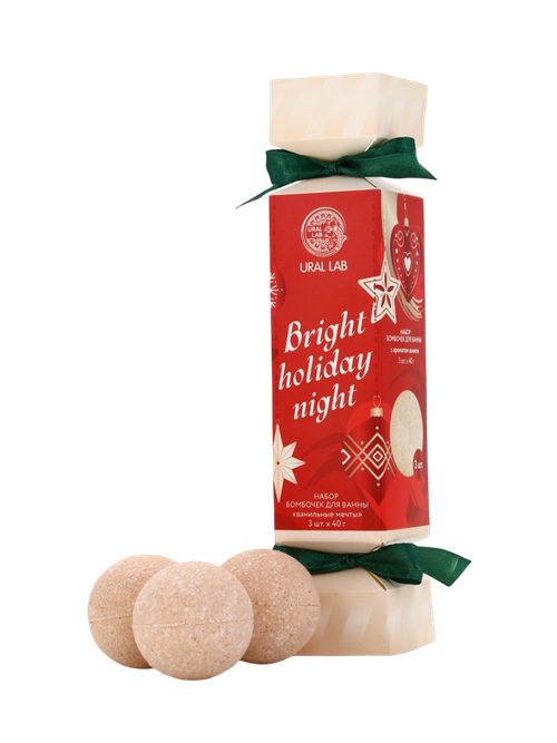 Бомбочки для ванны ванильные мечты URAL LAB, 3 шт×40 г