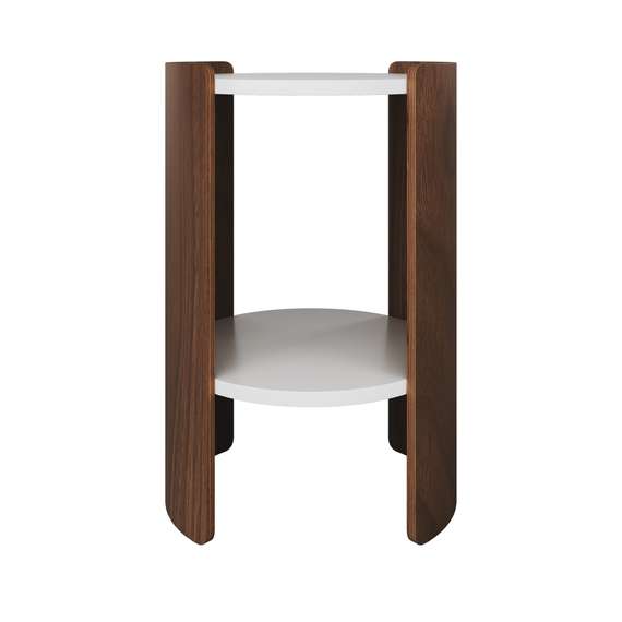 Столик Lagom D 43 см высота 64 см (белый, орех)