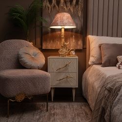 Настольная лампа Терра Айвори с абажуром №38 Каледония Бискотти