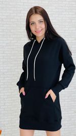 Толстовка-туника МС-1017 (чёрный)