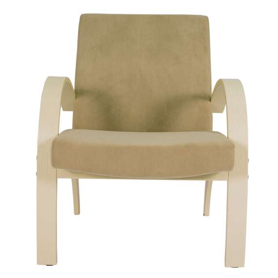 Кресло для отдыха Денди шпон, Ткань ультра санд, каркас дуб шампань шпон