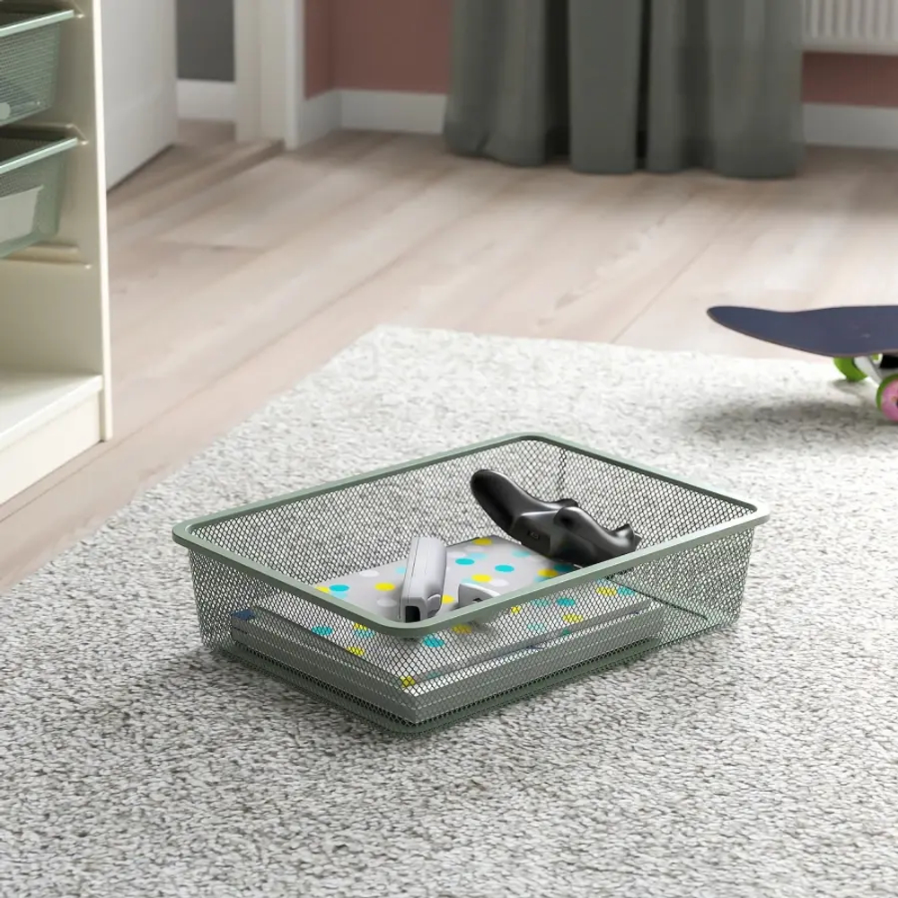 Стеллаж - IKEA TROFAST, 34х44х55 см, белый/серо-зеленый, ТРУФАСТ ИКЕА