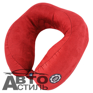 Подушка под шею Coolpart - MAXIMAL (1шт) J-6220-RD красный ткань (28,5*26*12)  (Рогалик)