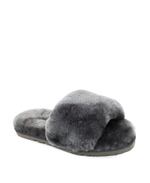 FLUFF SLIDE SLIPPER-grey
