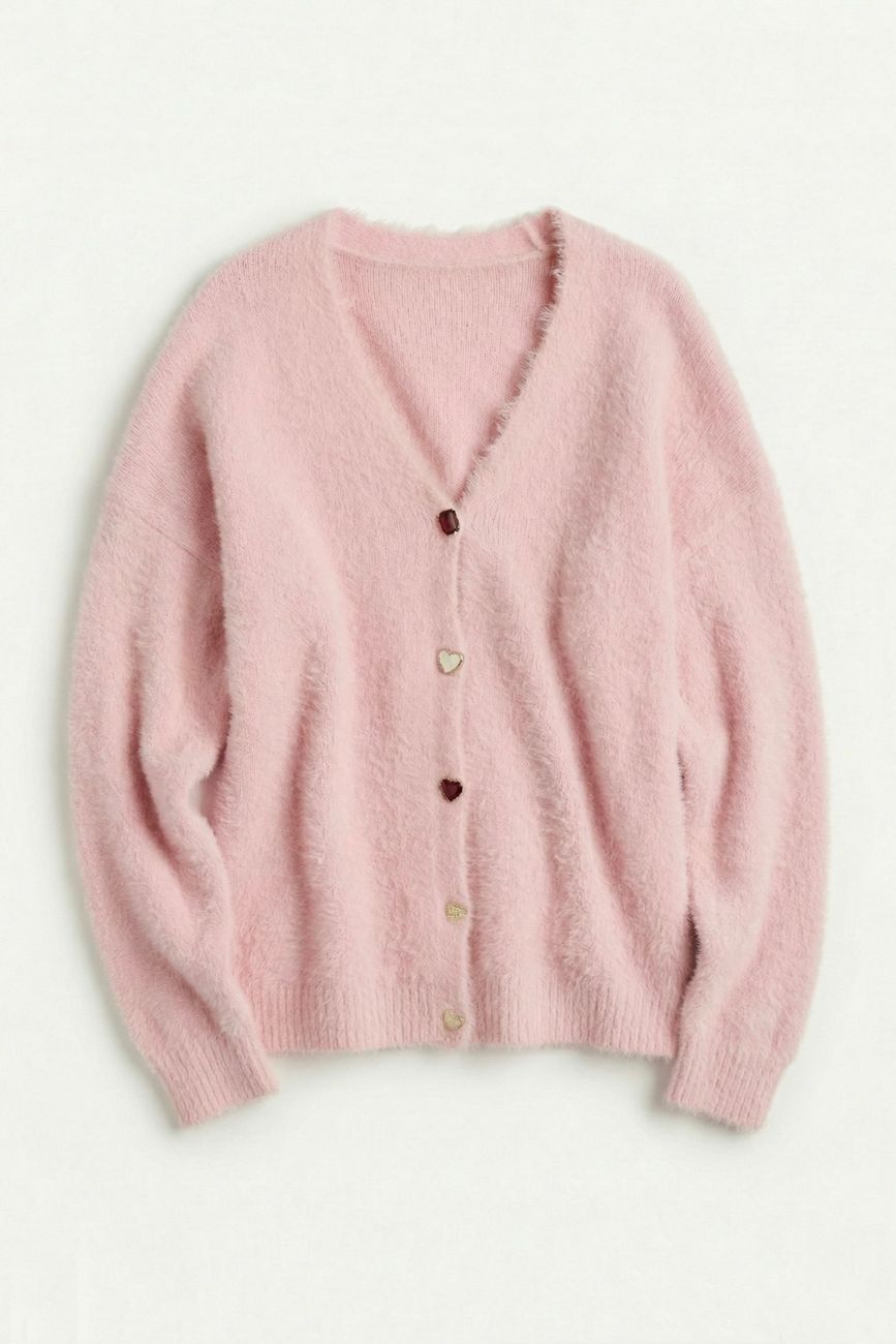 Кардиган травка, светло-розовый