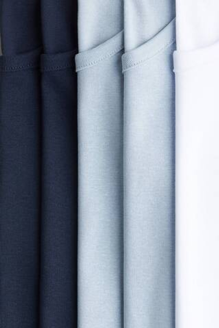 H&M Набор из 5 хлопковых топов без рукавов, темно-синий