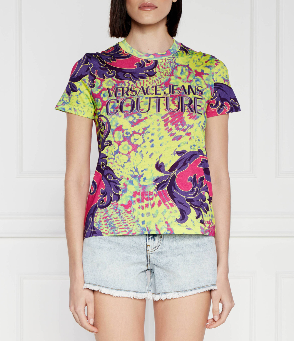 Футболка Versace Jeans Couture - разноцветная(76HAH6P3JS350)