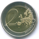 2 евро 2007 год. Финляндия. 50 лет подписания Римского договора. Биметалл AUNC