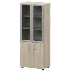 Стеллаж комбинированный с стеклянными фасадами в алюминиевой раме К-934,К-942,К-945,КФ-942,КФ-945 720x420x2000 Приоритет