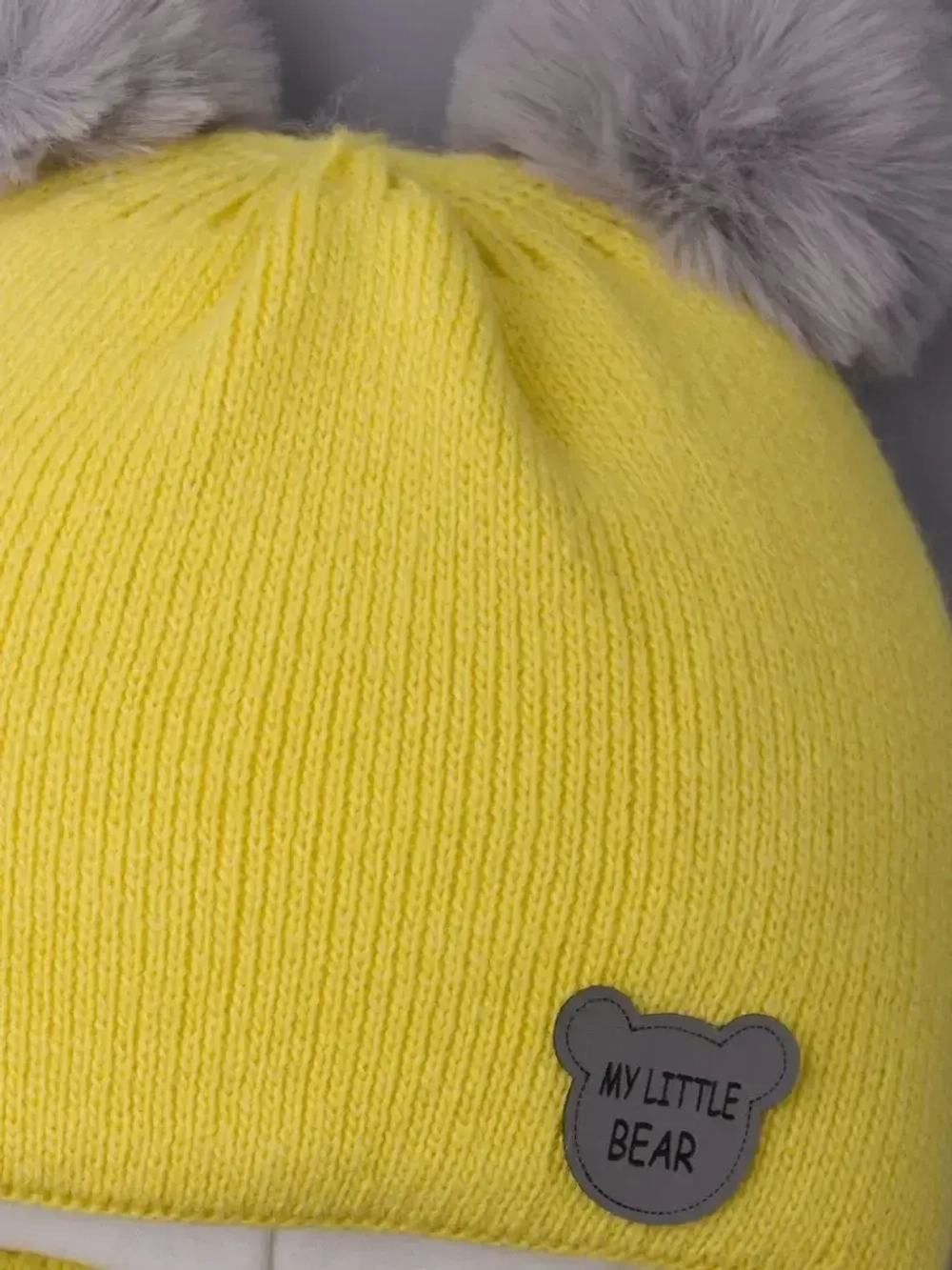 Шапка детская зимняя вязаная с ушками