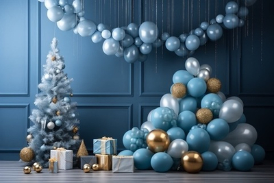 ЕЛКА и ШАРИКИ фон неопреновый