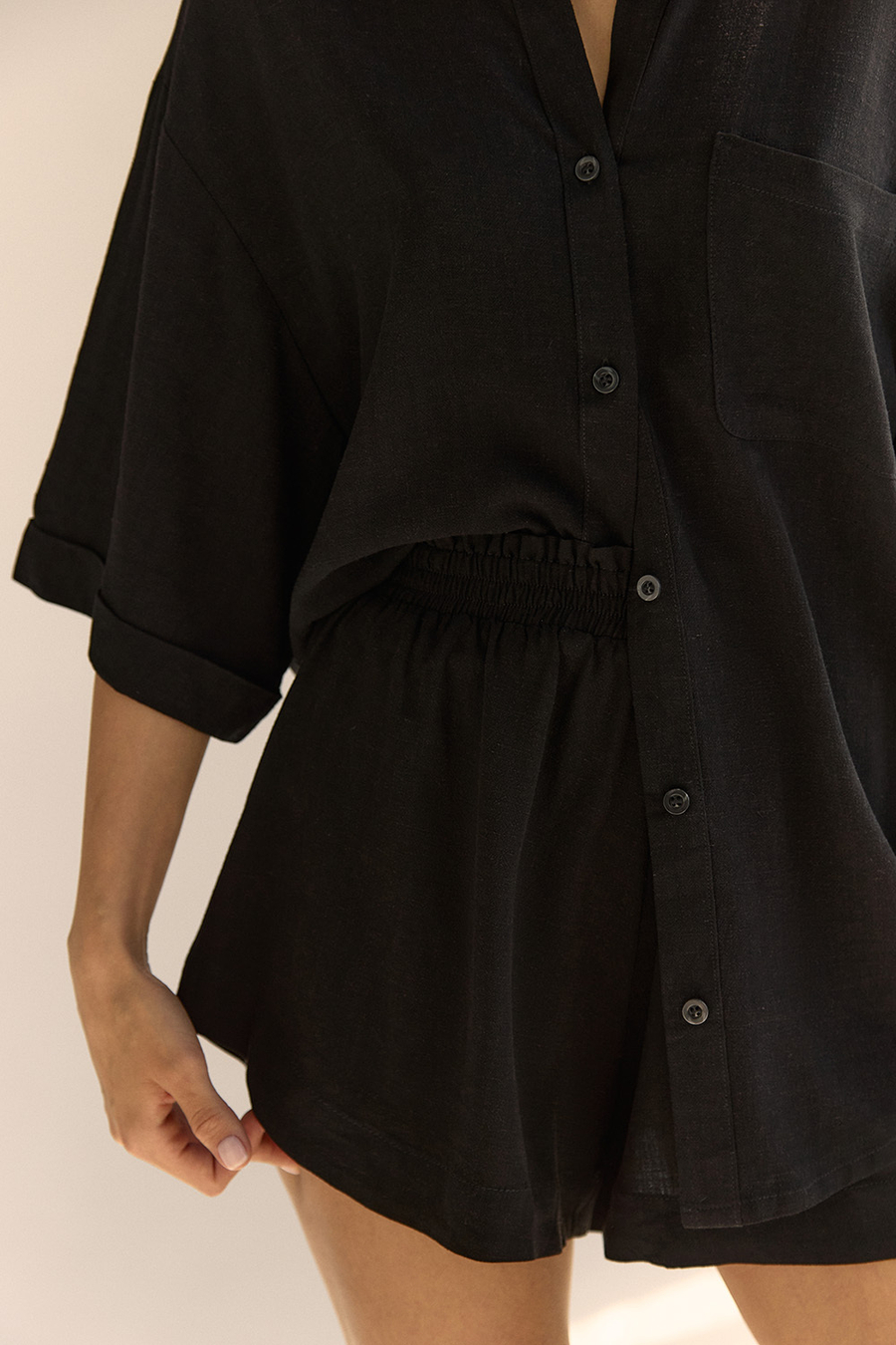 Рубашка с коротким рукавом MYKONOS Чёрный