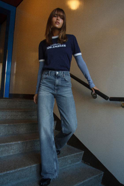 ZARA ДЖИНСЫ TRF WIDE LEG FULL LENGTH С ВЫСОКОЙ ПОСАДКОЙ, СИНИЙ