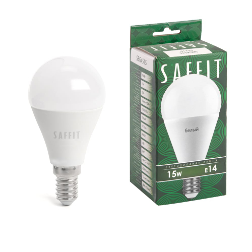 Лампа светодиодная LED SAFFIT шарик SBG4515 15W Е14 G45 4000K 1275Лм