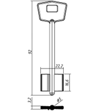 Заготовка сувальдного ключа 14065 KLA1D