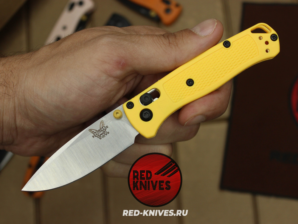 Нож Benchmade 533 Bugout Mini - желтый нейлон, клинок сатин RK/Н21