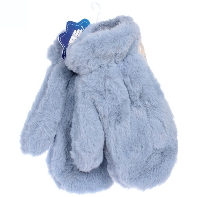 Варежки женские с мягким ворсом «Zima», цвет голубой, эластичный манжет 6см, на шнурке, цвет небесная ниагара, 12,5*26см, ( пакет с подвесом)