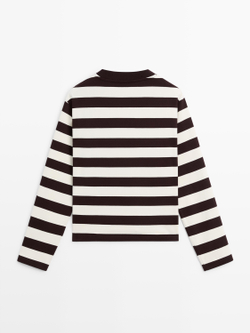 Massimo Dutti Хлопковая футболка, коричневый