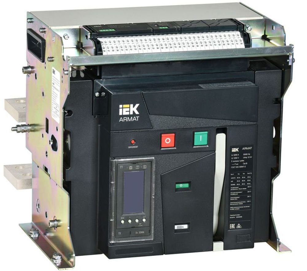 Выключатель автоматический воздушный 3п E 3200А 85кА TY стац. с комплектом аксессуаров ARMAT IEK AR-ACB-3FE-085-3200A-TYCF