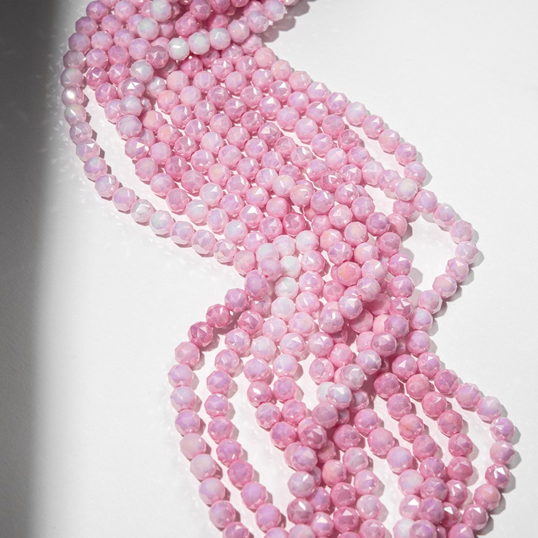 Хрустальные бусины, оттенок "Роза", 8мм, шар, микроогранка