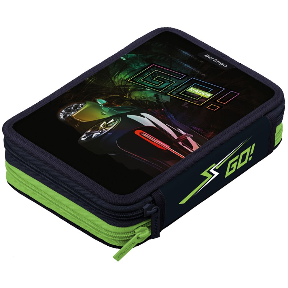 Пенал 2 отделения 200х140х45 Berlingo Go fast 2, ткань