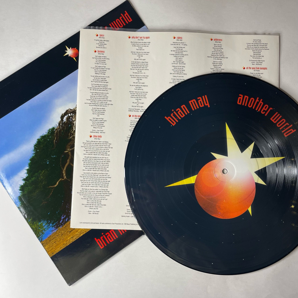 Винтажная виниловая пластинка LP Brian May Queen Another World (Англия 1998) Picture Disc