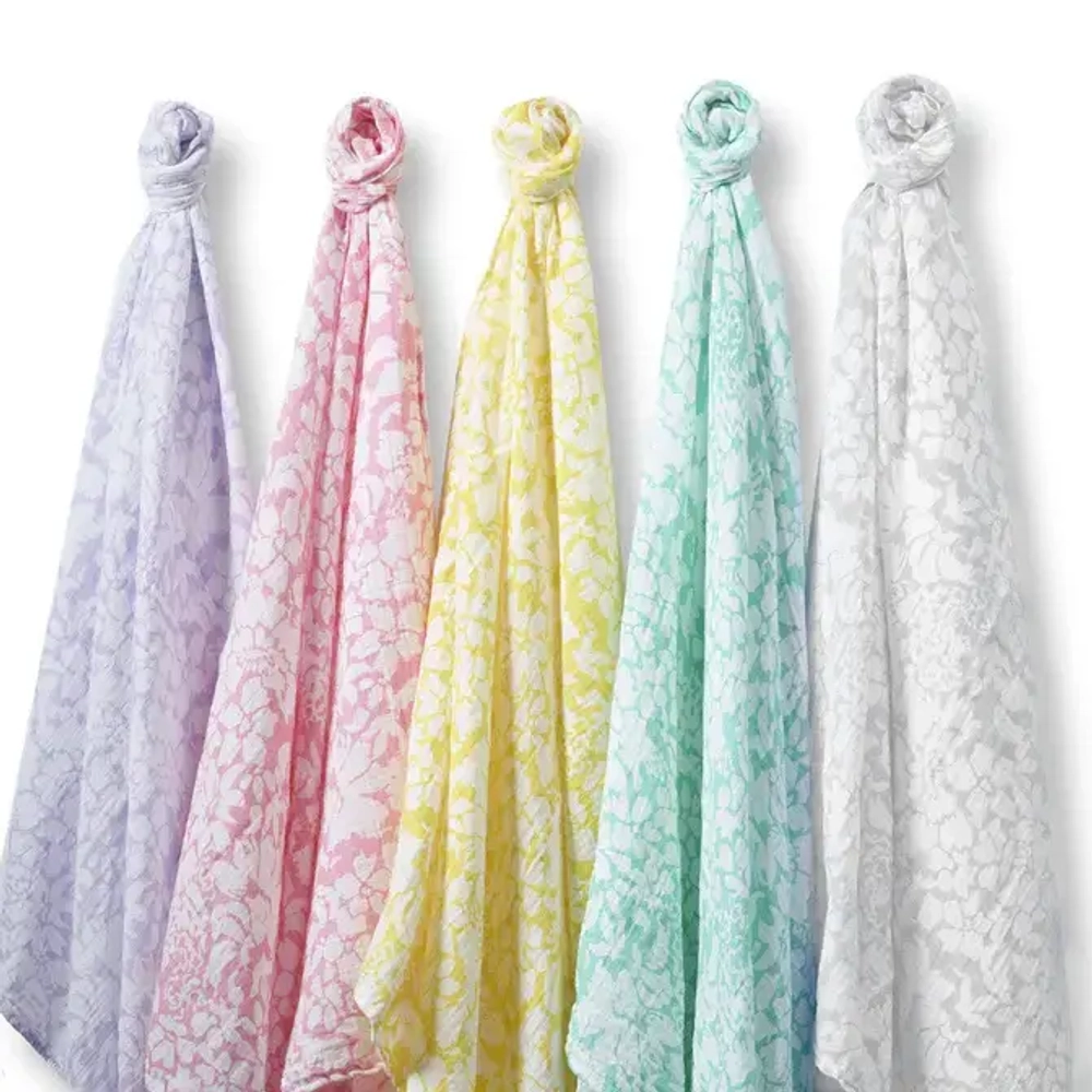 SwaddleDesigns SD-454L Пеленка маркизет - Lush Botanical, Lavender