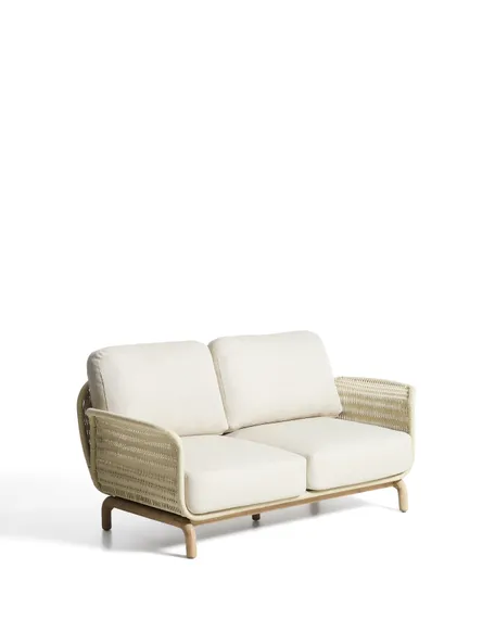 Уличный диван Alipa из акации и веревки цвета экрю 165 см