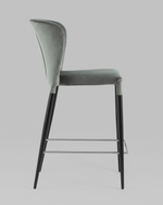 Стул полубарный Лори велюр серый