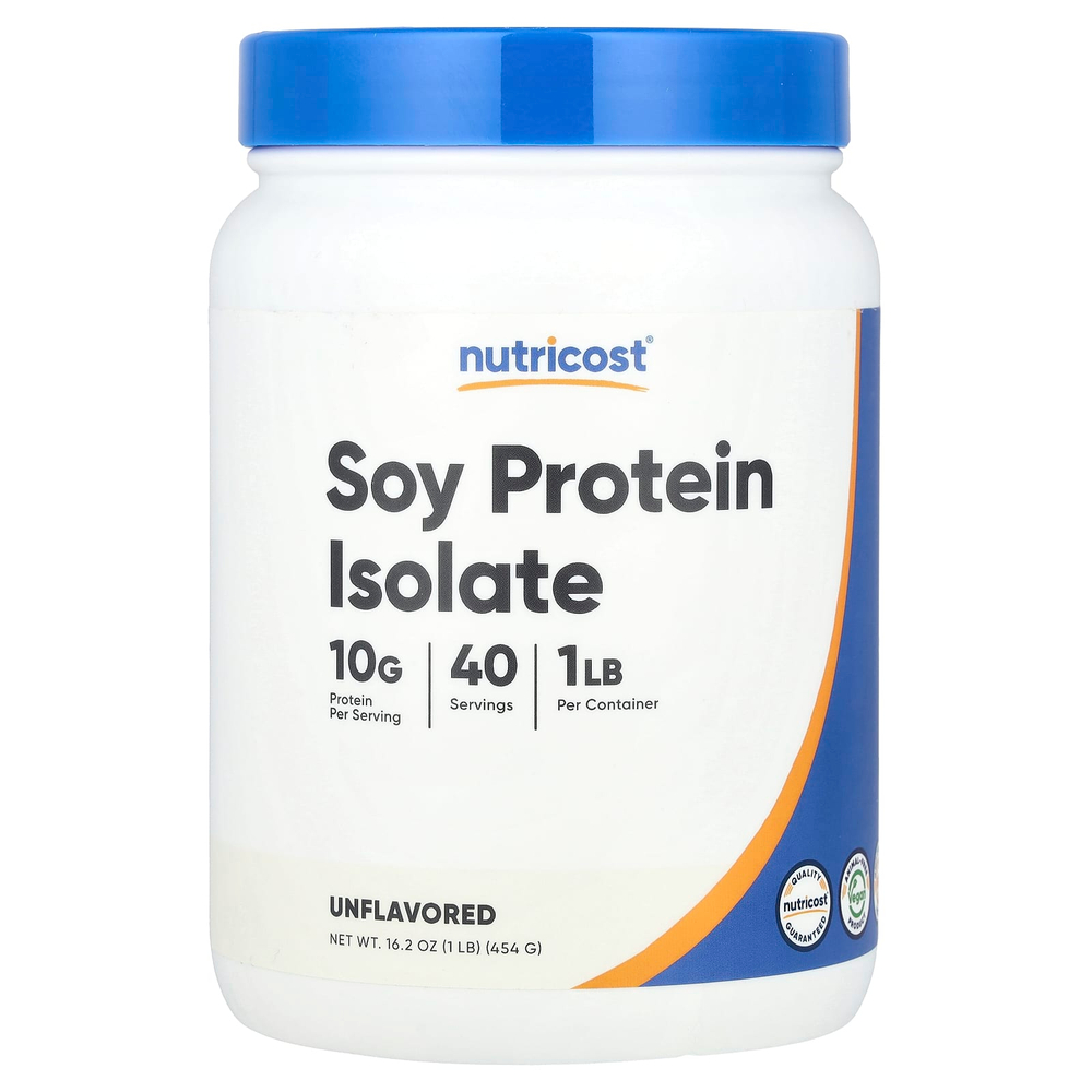 Nutricost, Изолят соевого протеина, без добавок, 454 г (1 фунт)