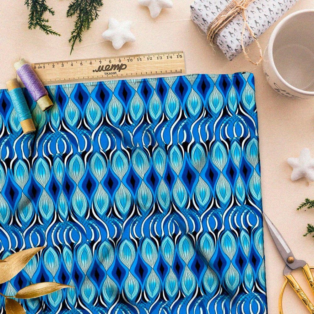 Ткань Ниагара Софт геометрия галактики