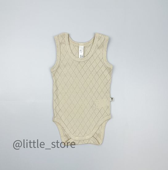 Боди ажурное без рукавов, Бежевое