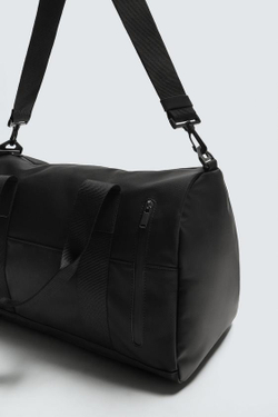 ZARA ДОРОЖНАЯ СУМКА С ТЕКСТУРОЙ, ЧЕРНЫЙ