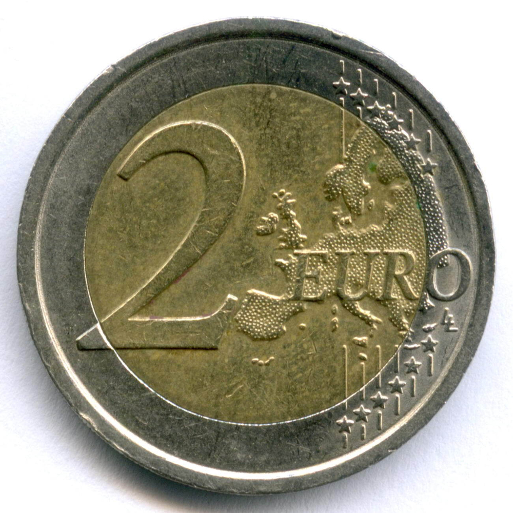 2 евро 2020 год. Италия. Регулярный выпуск. Тип 2. Биметалл VF-XF