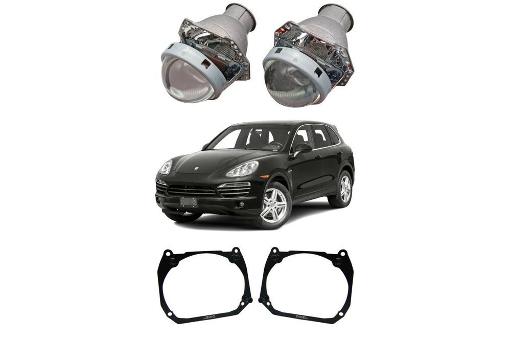 Готовый комплект для замены штатных линз Hella с Intellect Porsche Cayenne II 958 2010-2018