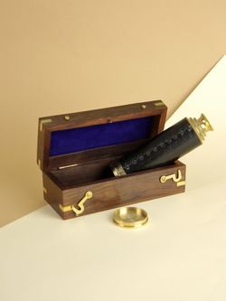 Nautical Подзорная труба в деревянном футляре