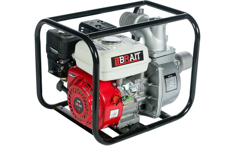 Мотопомпа бензиновая BR-WP-30D PRO (7л.с., произ-ть 58 куб.м/ч,выс.подъема 26м для грязной воды)