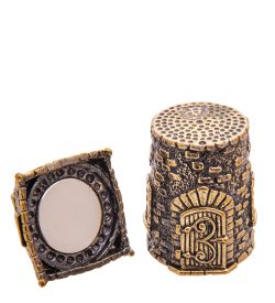 AM-3544 Наперсток «Домик Круглый» (латунь, янтарь)