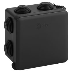 Распаячная коробка ЭРА KOR-80-80-50-7gv-MP-B черная 80х80х50мм с гермовводами 7 входов прямой монтаж IP55