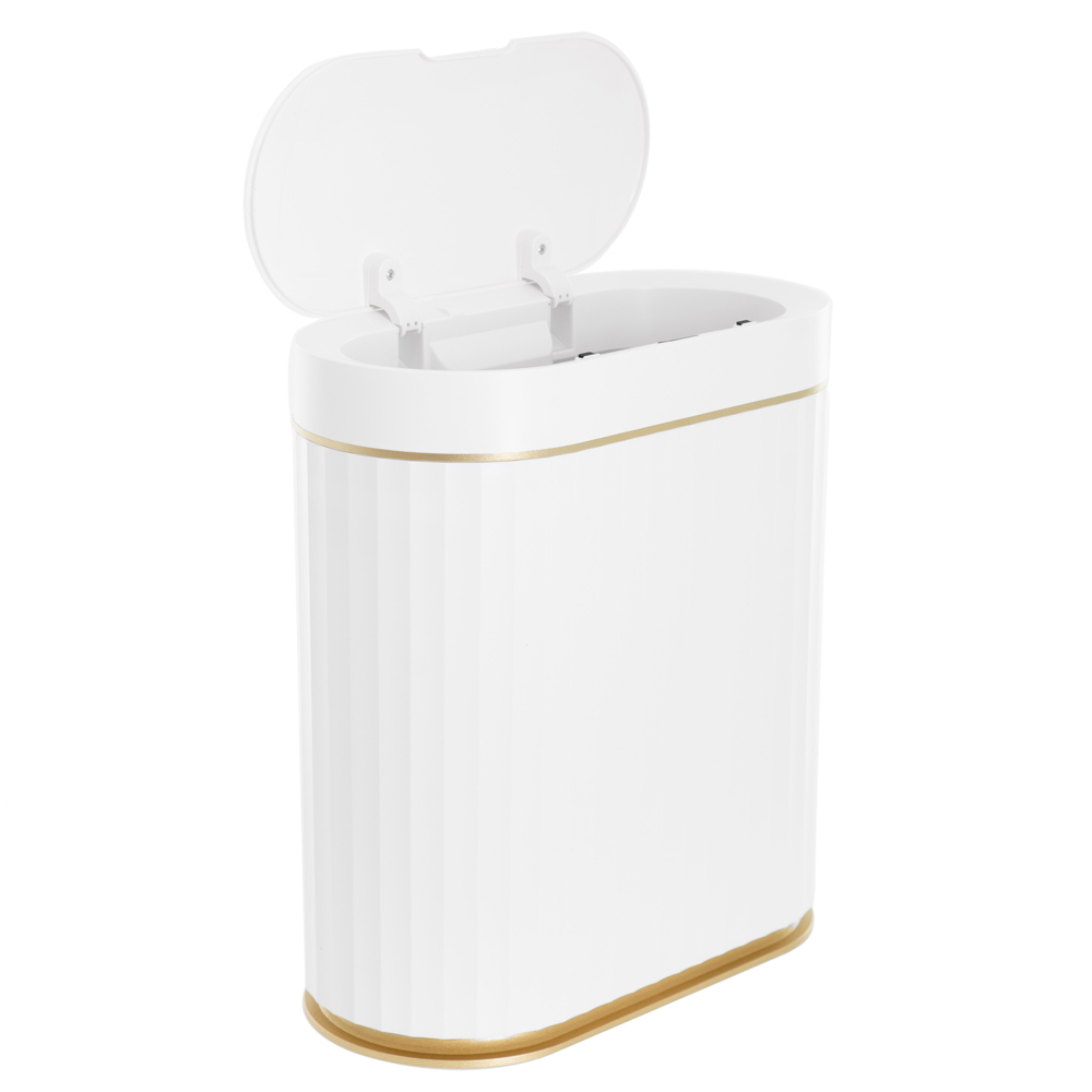 Ведро для мусора сенсорное, овал, Foodatlas JAH-6713, 8 л (белый)