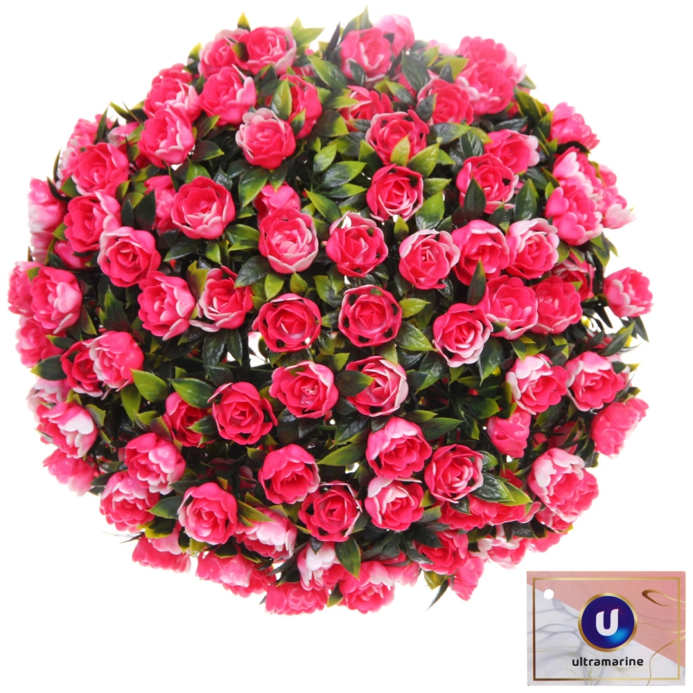 Искусственное растение шар «Самшит» цветы фуксия D-23см Ultramarine